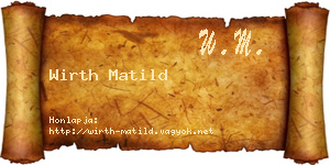 Wirth Matild névjegykártya